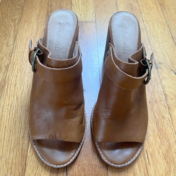 Madewell Riley Convertible Slingback Mule -  Brown Leather Block Heel size 8 - Picture 5 of 9